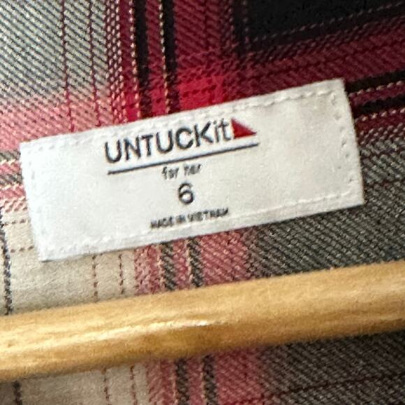 Untuckit Plaid Rachel Wrap Dress Red‎ & Black Plaid Womans 6 - Picture 8 of 14